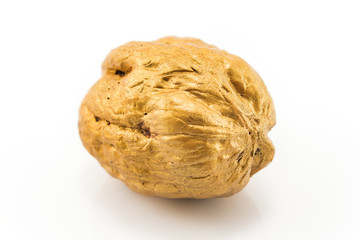 Gold walnut isolated on white