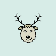 Christmas icon - Santa Claus's reindeer