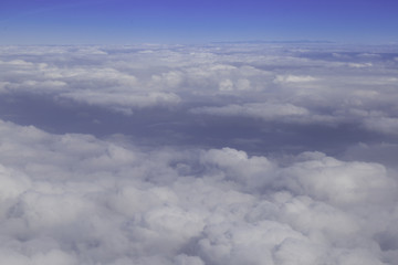 Naklejka na ściany i meble Aerial photography blue skyline with clouds