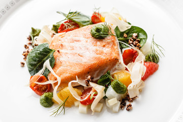 salmon with vegetables