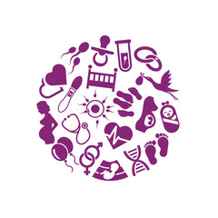 pregnancy icons in circle