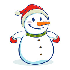 Happy Snowman Character in Winter Christmas