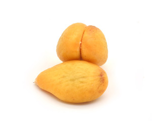 Salacca or zalacca tropical fruit isolated on white background