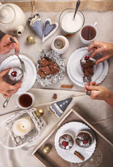 Tea party with muffins