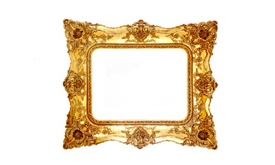Stock Photo:Old picture frame isolated on white background.