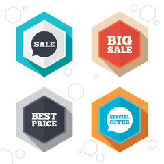 Sale icons. Special offer speech bubbles symbols