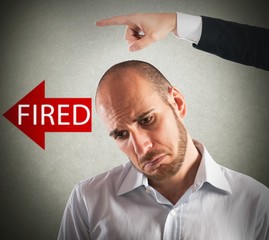 Sad fired businessman