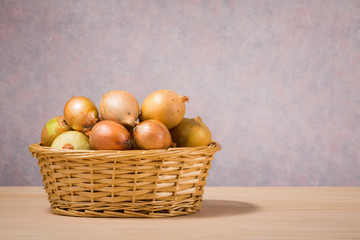 onions in basket