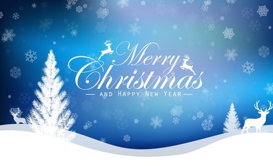 Christmas background with deer