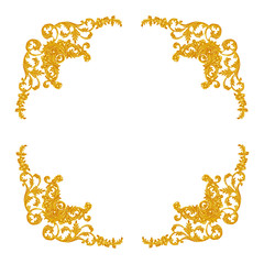 Ornament elements, vintage gold floral designs