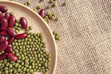 red beans with the green beans or mung beans