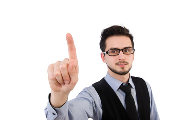 Office worker isolated on white