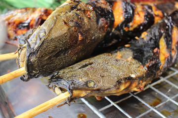 BBQ fish in the market