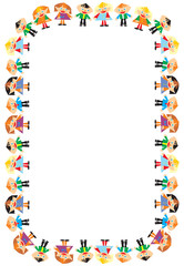 Детская рамка для текста, изображающая хоровод