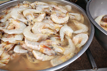 Fresh shrimp at asia market