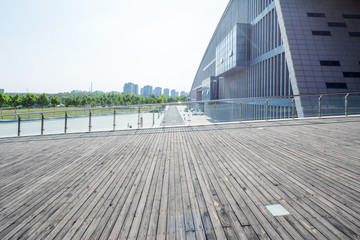 empty road building exterior