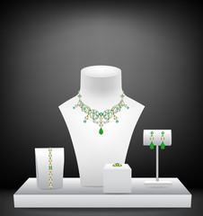 Set of jewelry on dummies