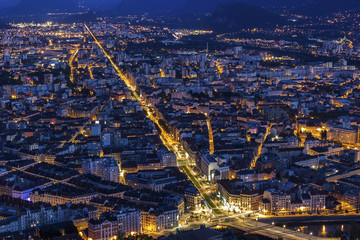 View on Grenoble in the evening