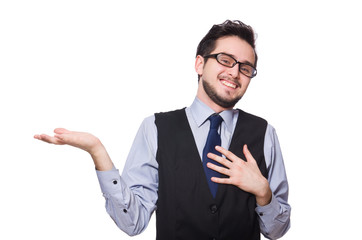 Young businessman isolated on white