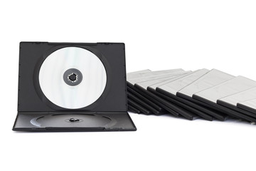  DVD box with disc on white background