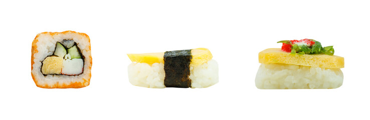 Sushi set isolated on white background