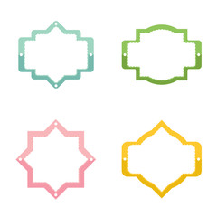 Colorful set of banners, frames, labels, stickers isolated on white background.