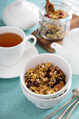 Homemade granola with quinoa and cranberry