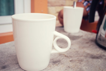 Coffee cup at home