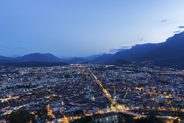 View on Grenoble in the evening