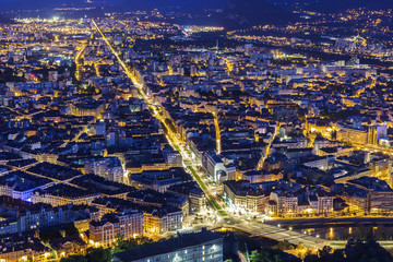 View on Grenoble in the evening