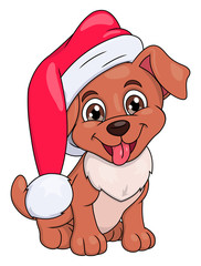 Little puppy with Santa hat 2