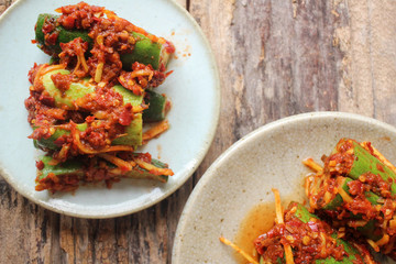 Cucumber kimchi korean food