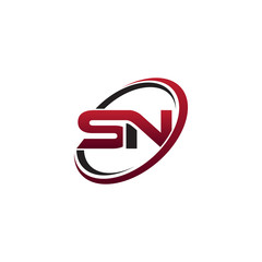 Modern Initial Logo Circle SN