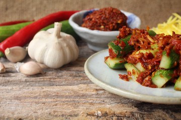 Cucumber kimchi korean food