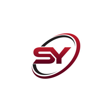 Modern Initial Logo Circle SY