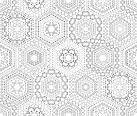 Seamless white embroidery pattern.