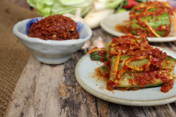 Cucumber kimchi korean food