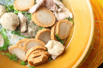 Noodles in soup of asia style