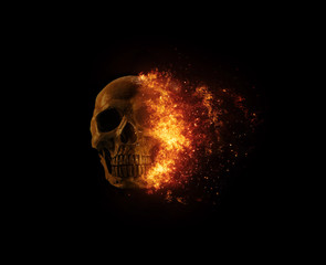 skull flames Fire effect