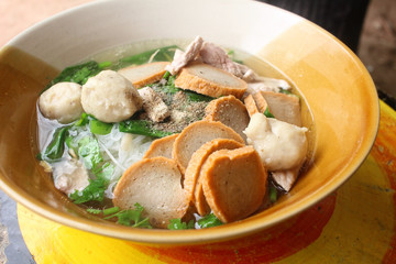 Noodles in soup of asia style