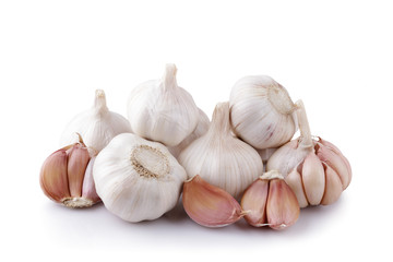 Fresh garlic isolated on white background