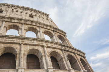 Fototapeta premium Part of the elliptical amphitheatre in the centre of Rome, the Colosseum, Italy