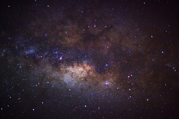Obraz na płótnie Canvas The center of the milky way galaxy, Long exposure photograph,wit