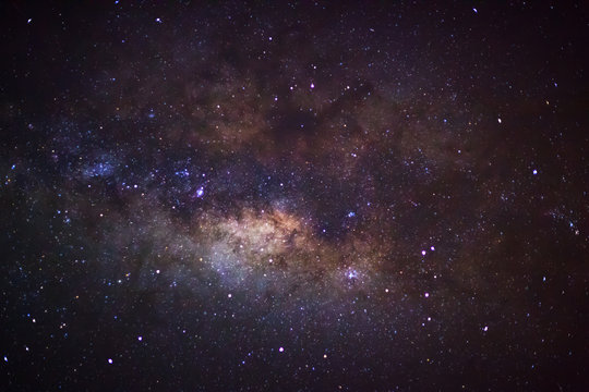 The center of the milky way galaxy, Long exposure photograph,wit