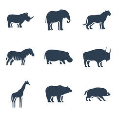 Wild animals icon. Vector illustration