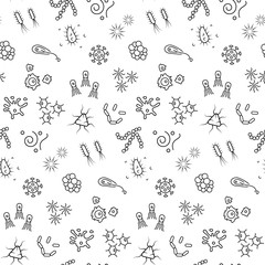 Seamless bacterium pattern. Vector illustration - 95530075