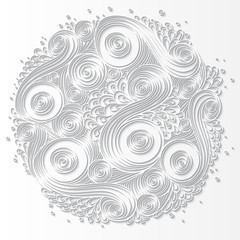 White Paper Pattern With Circle Shape. Mandala.