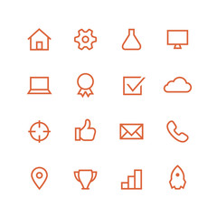 Web studio icon set - vector minimalist. Different symbols on the white background.