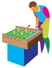Fototapeta premium young player playing table football