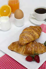 Breakfast with croissants